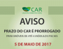 Prorrogado prazo para inscrição no CAR