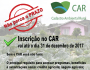 Inscrição no CAR vai até o dia 31 de dezembro